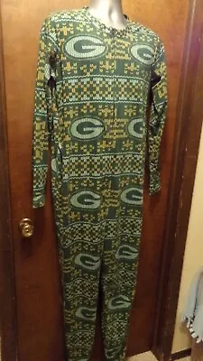 Green Bay Packers Football  Adult Medium Footed Fleece Pajamas • $41.99