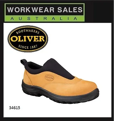 Oliver Work Boots 34615 Steel Cap Toe Safety Wheat Slip-On Sports Shoe UK Sizing • $148.95
