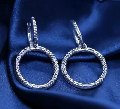 Moments Double Hoop Silver Pandora Earrings - S925 Sterling Silver • £19.99