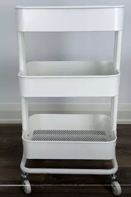 Ikea Raskog Kitchen Trolley White For Kitchen Bathroom Bedroom Storage Castors  • $99.90