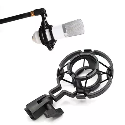 Black Universal Microphone Shock Mount Large Diameter Condenser Mic Holder US • $7.59