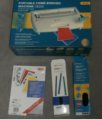 REXEL Portable Comb Binding Machine - CB255 - Boxed + Extras • £50