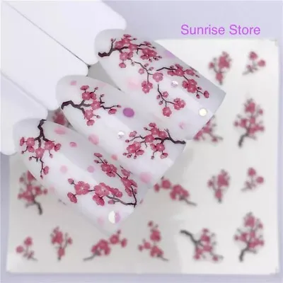 Nail Art Water Transfer Stickers Cherry Blossom Small Flower Decals Manicure • $2.49