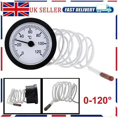 £12.78 • Buy TS-W53 Dial Thermometer Capillary Temperature Gauge Water & Oil Meter W/ Sensor