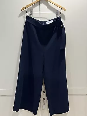 Veronika Maine Size 12 Navy Wide Leg Pants In Excellent Condition  • $45
