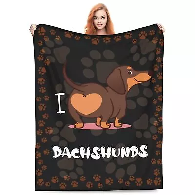 Dachshund Blanket Gifts For Kids Adults I Love Dachshunds Soft Warm Lightweig... • $39.40