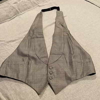 Vintage - KILGOUR FRENCH & STANBURY - 100% SILK- GRAY HERRINGBONE- WEDDING VEST • $49.99