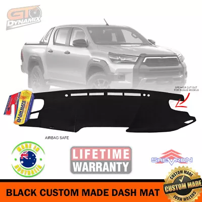 $85.45 • Buy BLACK DASH MAT For TOYOTA Hilux SR5 Rogue Rugged + Dash SPEAKERs 2020-23 DM1621