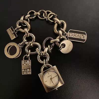 Ladies DKNY Watch NY-4357 Gold Tone Bracelet With Charms • £39.99