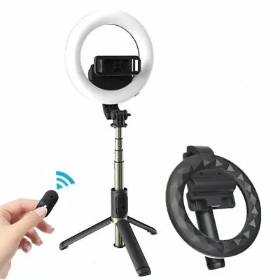 4 In 1 Wireless Bluetooth Selfie Stick LED Ring Light Foldable Tripod Monopod • £23.45