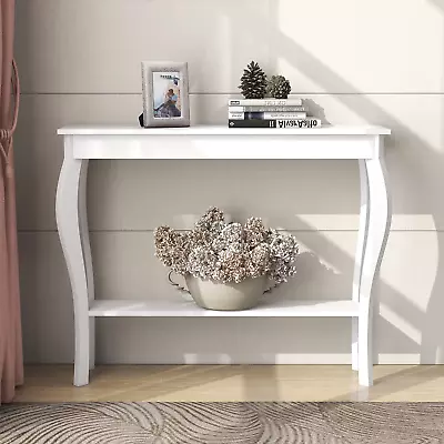 Narrow Console Table Chic Accent Sofa Table Entryway Table White • $92.99