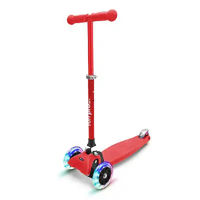 Scooter Kids 3 Wheels Ages 3-6 LED Kids Push Scooter Ride Adjustable Folding Red • £77.99