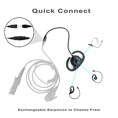 Interchangeable Quick Connect PTT Earpiece Set For Motorola Radios XPR3500e DEP • $20.50