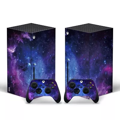 Xbox Series X Skin Blue Galaxy Sticker Decal Vinyl Wrap For Console • $17.49