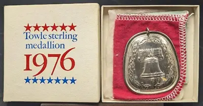 1976 Towle Sterling Silver Liberty Bell Christmas Ornament & Box • $40
