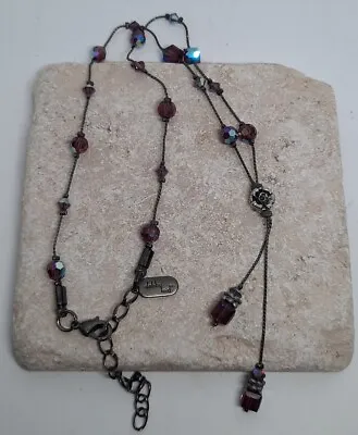Vintage Signed Dabby Reid Purple Beaded Necklace • $20