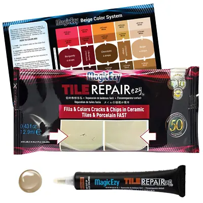 Tile RepairEzy: (Beige) - Tile Touch Up Filler: Use On Cracks & Chips - MagicEzy • £16.99