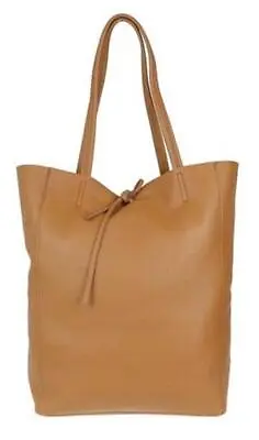 Ladies Open Top Bag Italian Soft Real Leather Vera Pelle Handbag Pocket Office • £34.49