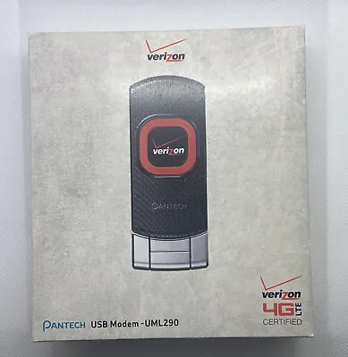 Pantech UML290 Verizon 4G LTE USB Laptop Modem W/ Original Box & Extra SIM Card • $13