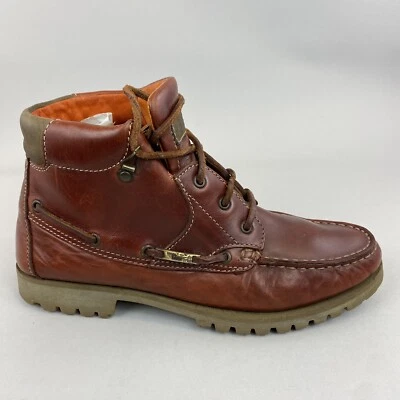 £56.99 • Buy Floris Van Bommel Brown Leather Moccasin Boat Deck Casual Boots Size UK7.5 - 8