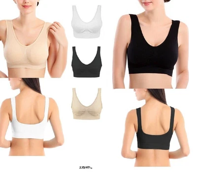 £5.99 • Buy Ladies Seamless Comfort Shapewear Pull On Stretch Padded Bra Top  S,M,L,XL,XXL