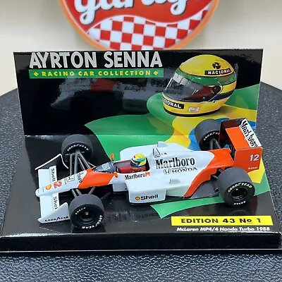 MINICHAMPS 1/43 McLaren Honda MP4/4 Turbo 1988 Senna Marlboro #12 Edi.43 No.1 • $120