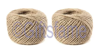 £6.99 • Buy 2X 100M Jute Burlap Hessian Rustic Twin String Hemp Rope Cord Garden Craft Gift 
