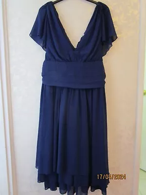 Navy Blue Prom Or Formal Maxi Dress Size 24/ 26 In Good Condition. • £2.99