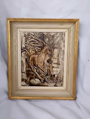 Original Mid Century Vintage Modernist Horse Painting Signed Anne Hudson • £20