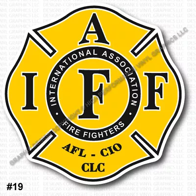 IAFF Firefighter HELMET Decal 2  Sticker Yellow Black White Prem Laminated 0406 • $3.49