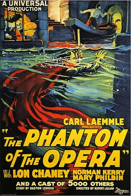The Phantom Of The Opera Vintage Horror Movie Poster 1 • $9.99