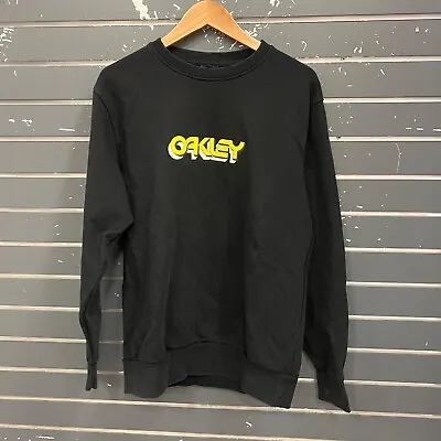 Vtg Oakley Crewneck Pullover Sweatshirt Black Mens Sz L • $17.49