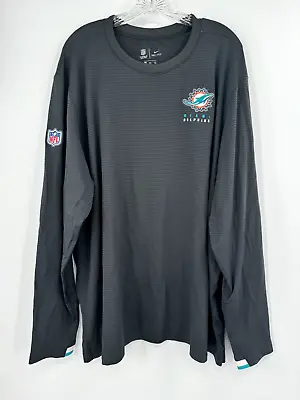 Miami Dolphins Grey Long Sleeve Nike Dri-fit Thermal Sweatshirt New W/tags 3xl • $39.99