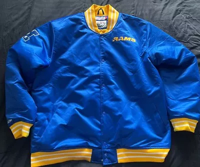 Men's Mitchell & Ness NFL Los Angeles Rams Royal Blue Heavyweight Satin Jacket • $100