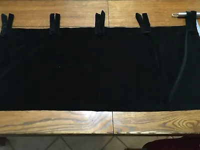 Black Velvet Window Valance 21x41 Wide Tabs For Pole • $17