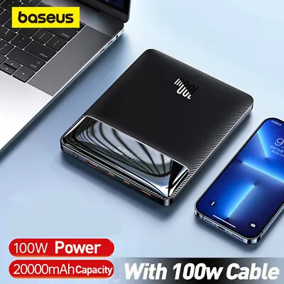 $95.99 • Buy Baseus 100W USB C Portable Laptop Power Bank Charger Fast Charging Slim Battery