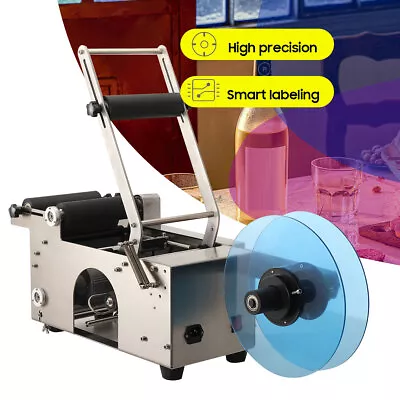 Semi-Automatic Round Bottle Labeling Machine Printer Scrolling For 15-120mm New • $378.01