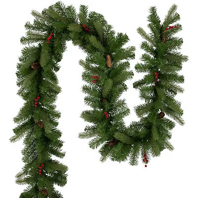Northlight 25' X 12  Noble Fir Commercial Christmas Garland With Berries Unlit • $156.49