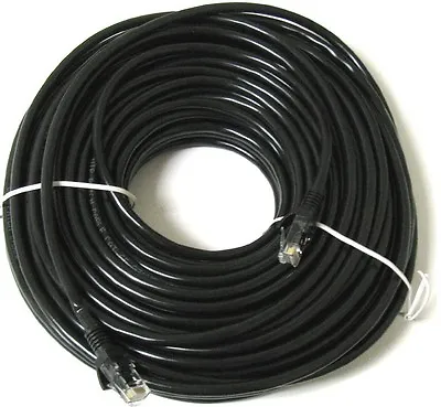 £15.95 • Buy 50m Network Ethernet Cable Cat5e Black External Outdoor LAN PC Router Modem RJ45