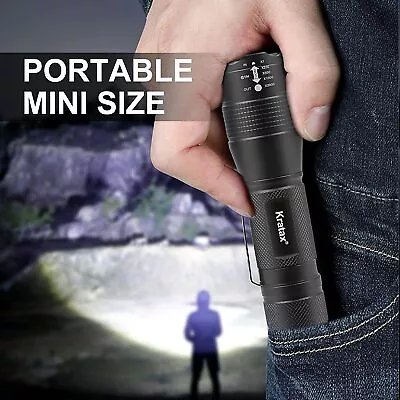 Kratax EDC Tactical LED Flashlight& UV Black Light - 4 ModesZoomable700 Lumen • $16.03