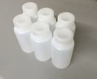 NEW (6) Nalgene Packaging Bottles 250ml 8oz Wide Mouth HDPE • $18.28