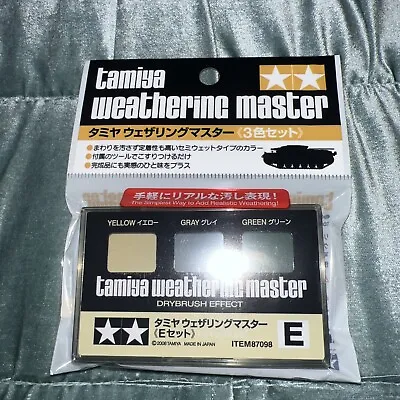 87098 Tamiya Weathering Master E Set Brush Effect Y/G/Gry Weathering Accessories • £6.99