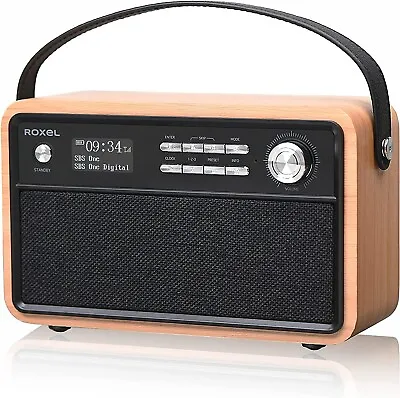 £30 • Buy ROXEL RETRO D1 Vintage DAB/FM Radio Bluetooth Speaker