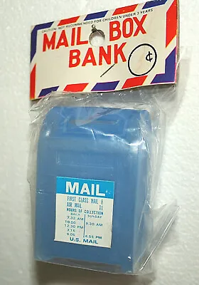 Dime Store Plastic Mail Box Bank 1970s NOS New MIP Hong Kong • $12.99
