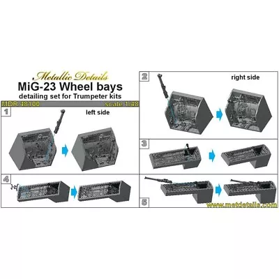 Metallic Details MDR48100 Scale Model Kit 1:48 MiG-23. Wheel Bays (Trumpeter) • $31.18