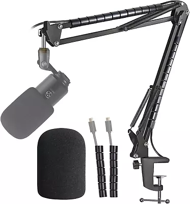 Mic Stand For Fifine K670 670B Boom Arm With Windscreen And Cable Sleeve Compat • $26.40