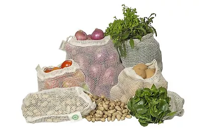 Reuseable Shopping Bags Eco-friendly Fruit Vegetable Grocery 3 Pack Organic • $12