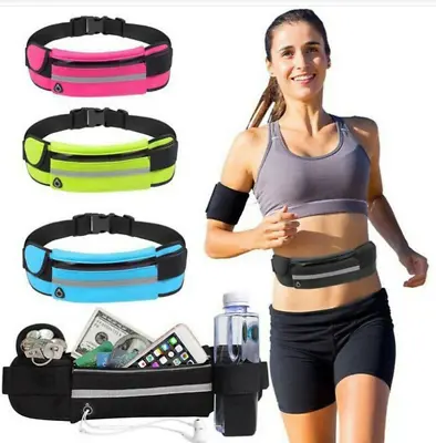 £3.39 • Buy Running Belt  Waist-Bum Bag With Water Bottle Holder & Ideal For Keys & Phone UK