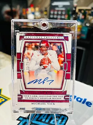 2023 MICHAEL VICK National Treasures Auto /75 Virginia Tech Atlanta Falcons • $95