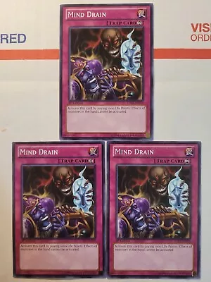 3x MIND DRAIN TRAP CARD LTGY-EN079  1st Edition  COMMON YUGIOH NM / LP Play Set • $2.98